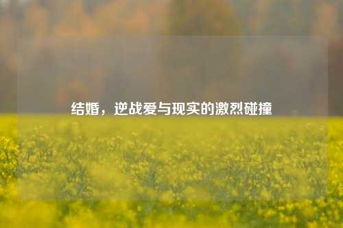 结婚，逆战爱与现实的激烈碰撞