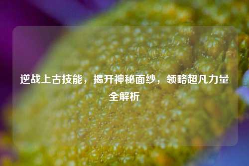 逆战上古技能,揭开神秘面纱,领略超凡力量全解析