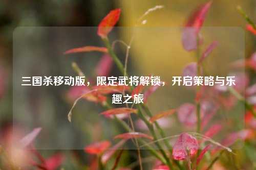 三国杀移动版,限定武将解锁,开启策略与乐趣之旅