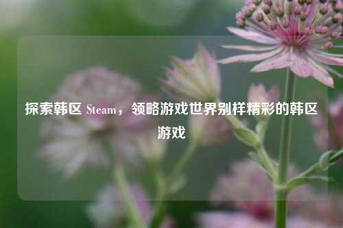 探索韩区 Steam,领略游戏世界别样精彩的韩区游戏