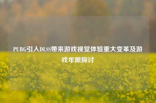 PUBG引入DLSS带来游戏视觉体验重大变革及游戏年限探讨
