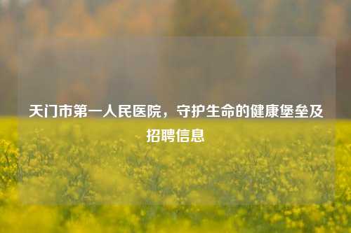 天门市第一人民医院，守护生命的健康堡垒及招聘信息