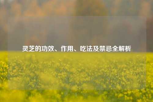 灵芝的功效、作用、吃法及禁忌全解析