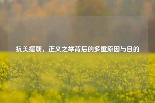 抗美援朝，正义之举背后的多重原因与目的